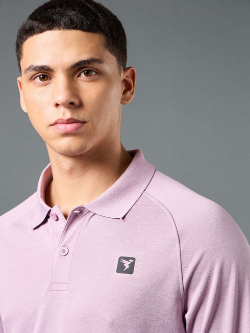 Men Solid Slim Fit Polo T-shirt with DOUBLE COOL