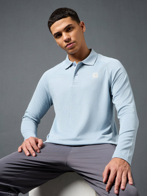 Men Solid Slim Fit Polo T-shirt with DOUBLE COOL