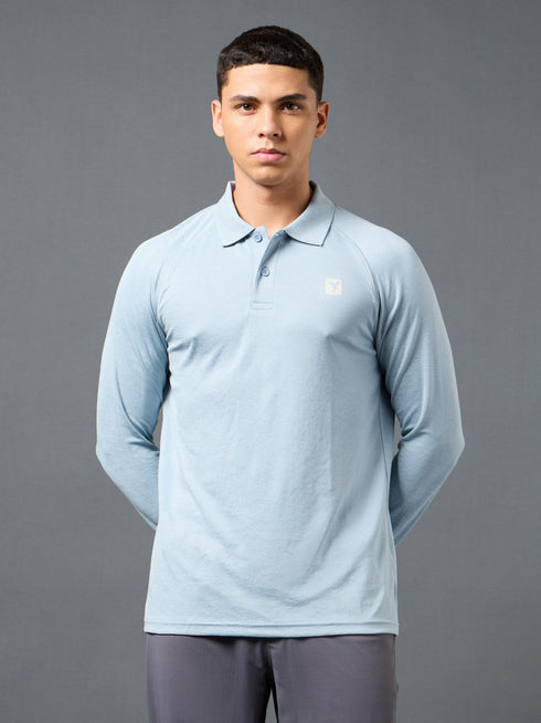 Men Solid Slim Fit Polo T-shirt with DOUBLE COOL