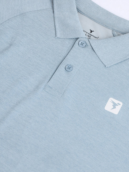 Men Solid Slim Fit Polo T-shirt with DOUBLE COOL