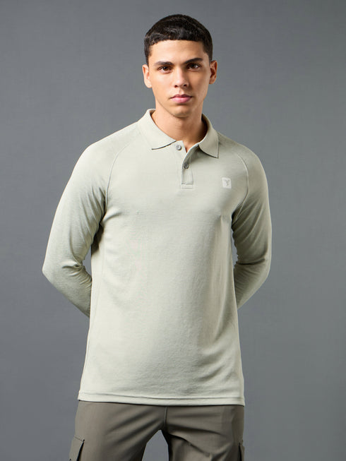 Men Solid Slim Fit Polo T-shirt with DOUBLE COOL