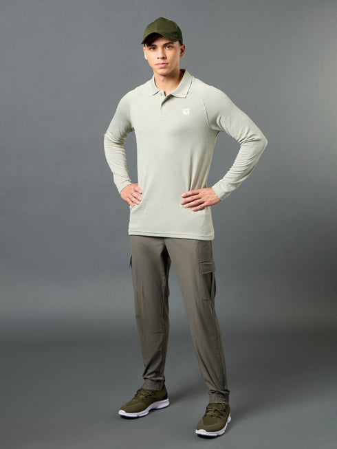 Men Solid Slim Fit Polo T-shirt with DOUBLE COOL