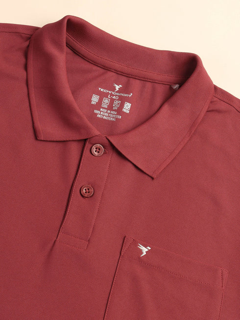 Men Solid Slim Fit Polo T-shirt with MATPIQ