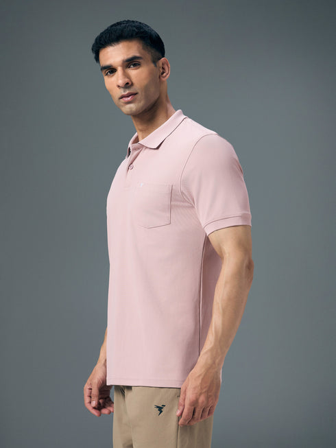 Men Solid Slim Fit Polo T-shirt with MATPIQ