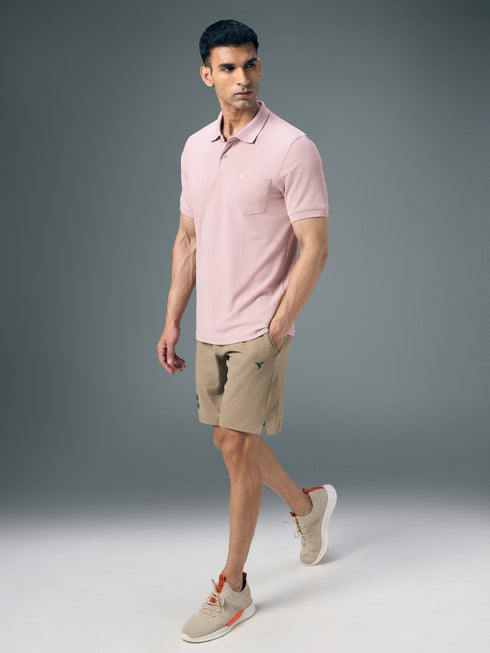 Men Solid Slim Fit Polo T-shirt with MATPIQ