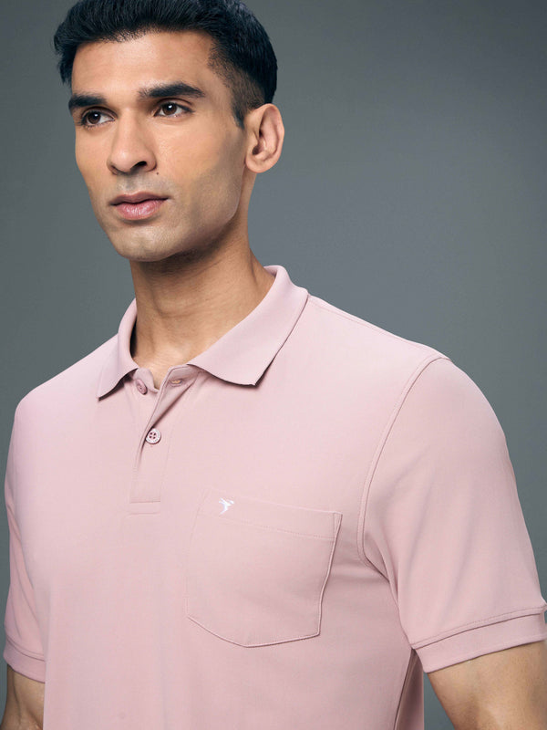 Men Solid Slim Fit Polo T-shirt with MATPIQ