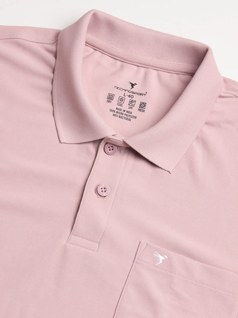 Men Solid Slim Fit Polo T-shirt with MATPIQ