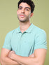 Men Solid Slim Fit Polo T-shirt with MATPIQ