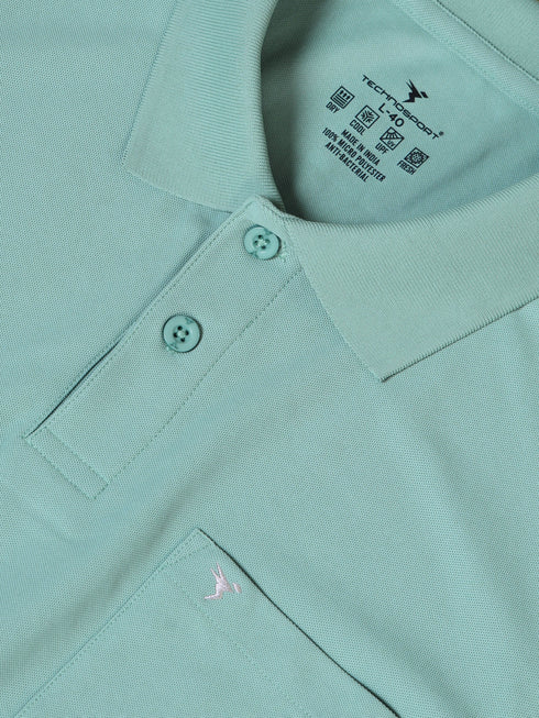 Men Solid Slim Fit Polo T-shirt with MATPIQ