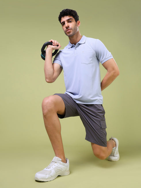 Men Solid Slim Fit Polo T-shirt with MATPIQ