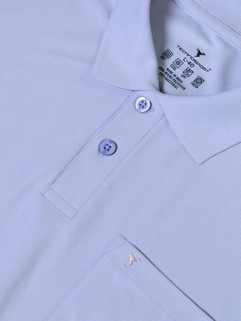 Men Solid Slim Fit Polo T-shirt with MATPIQ