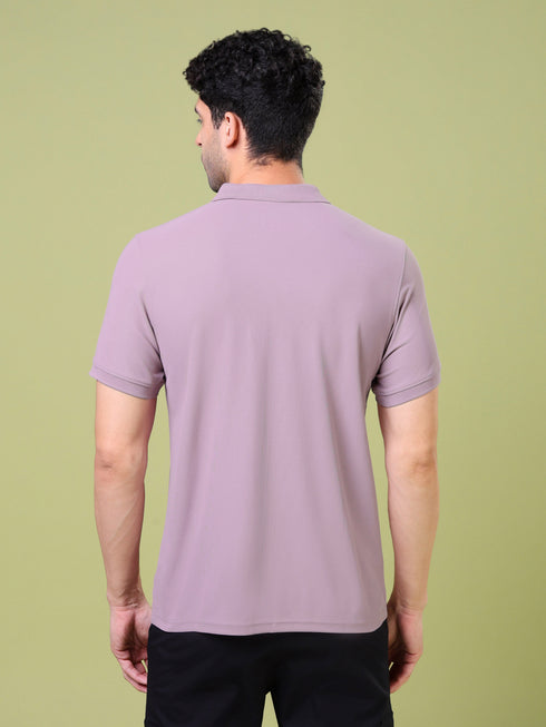 Men Solid Slim Fit Polo T-shirt with MATPIQ