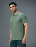 Men Solid Slim Fit Polo T-shirt with MATPIQ