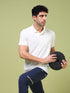 Men Solid Slim Fit Polo T-shirt with MATPIQ