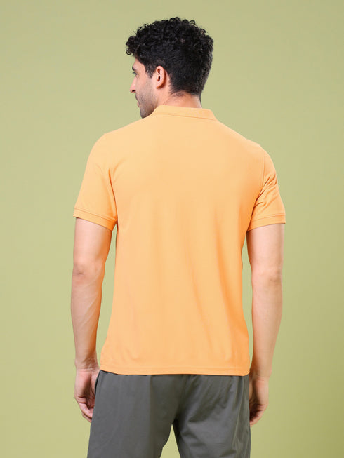 Men Solid Slim Fit Polo T-shirt with MATPIQ