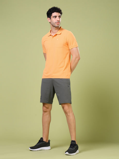 Men Solid Slim Fit Polo T-shirt with MATPIQ