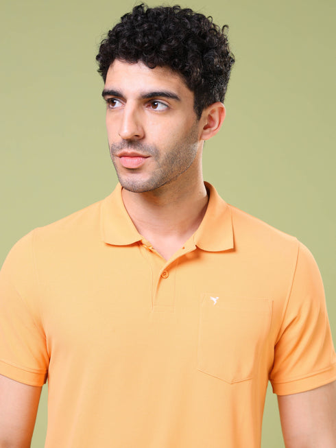 Men Solid Slim Fit Polo T-shirt with MATPIQ