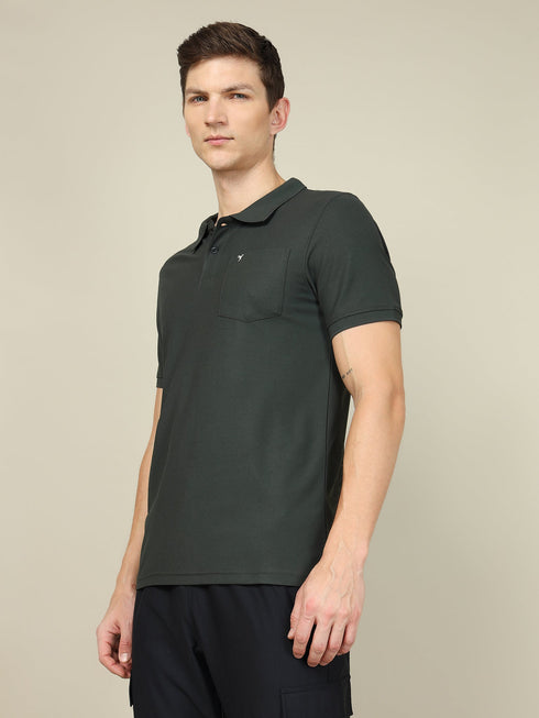 Men Solid Slim Fit Polo T-shirt with MATPIQ (Pack of 2)