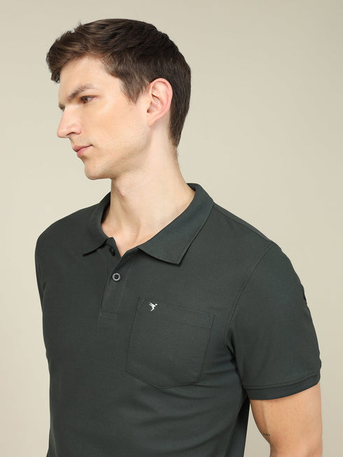 Men Solid Slim Fit Polo T-shirt with MATPIQ (Pack of 2)