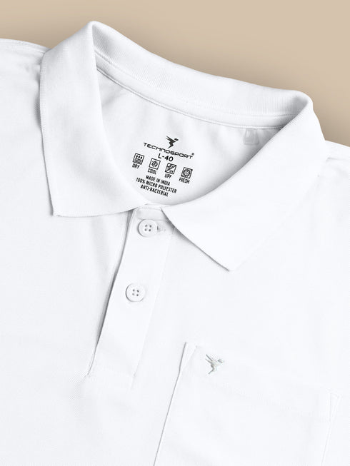 Men Solid Slim Fit Polo T-shirt with MATPIQ