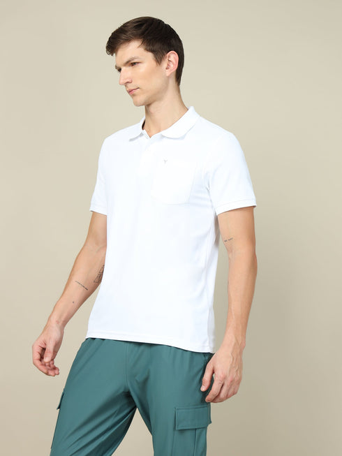 Men Solid Slim Fit Polo T-shirt with MATPIQ (Pack of 2)