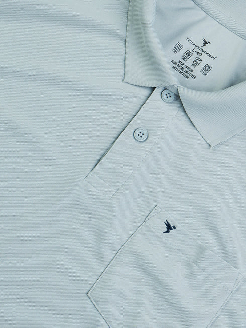 Men Solid Slim Fit Polo T-shirt with MATPIQ