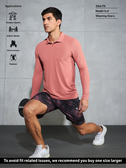 Men Solid Slim Fit Polo T-shirt with MATPIQ