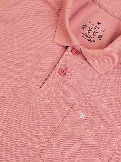 Men Solid Slim Fit Polo T-shirt with MATPIQ