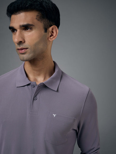 Men Solid Slim Fit Polo T-shirt with MATPIQ