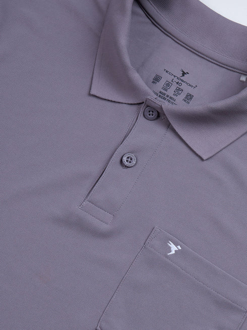 Men Solid Slim Fit Polo T-shirt with MATPIQ