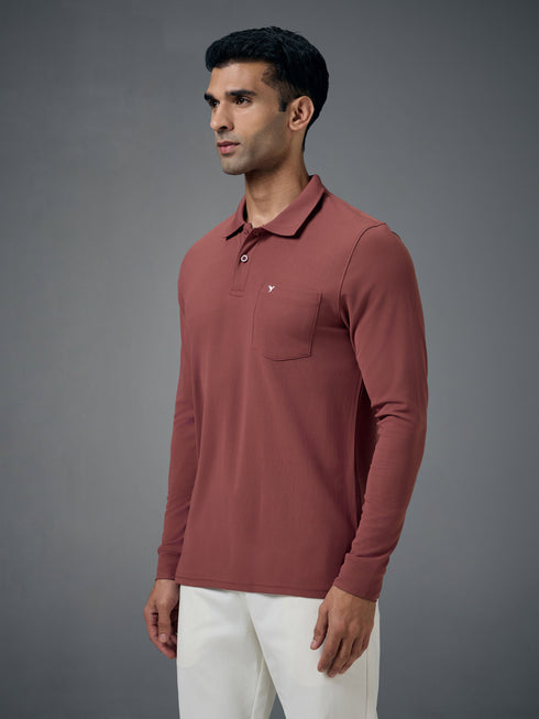 Men Solid Slim Fit Polo T-shirt with MATPIQ