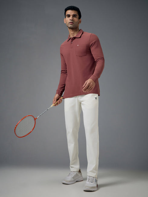 Men Solid Slim Fit Polo T-shirt with MATPIQ