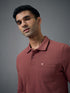 Men Solid Slim Fit Polo T-shirt with MATPIQ