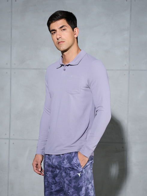 Men Solid Slim Fit Polo T-shirt with MATPIQ