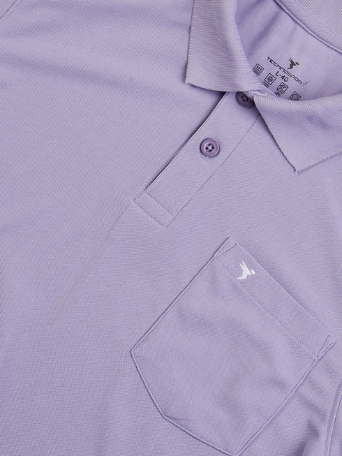 Men Solid Slim Fit Polo T-shirt with MATPIQ