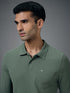 Men Solid Slim Fit Polo T-shirt with MATPIQ