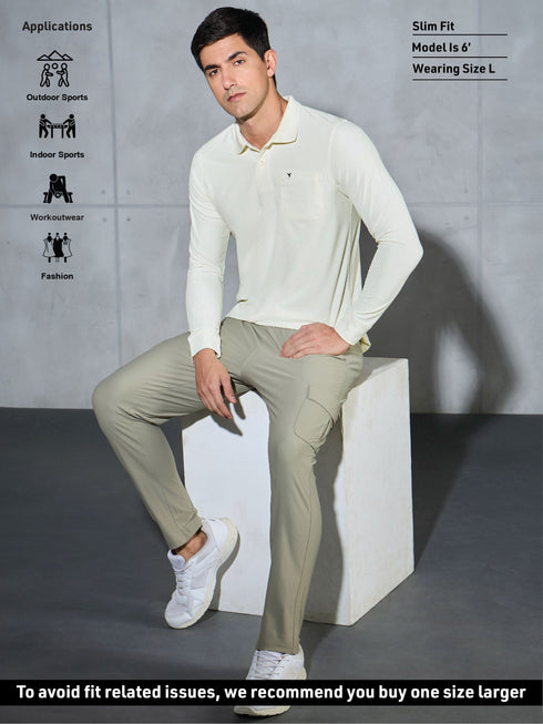 Men Solid Slim Fit Polo T-shirt with MATPIQ