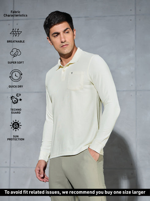 Men Solid Slim Fit Polo T-shirt with MATPIQ