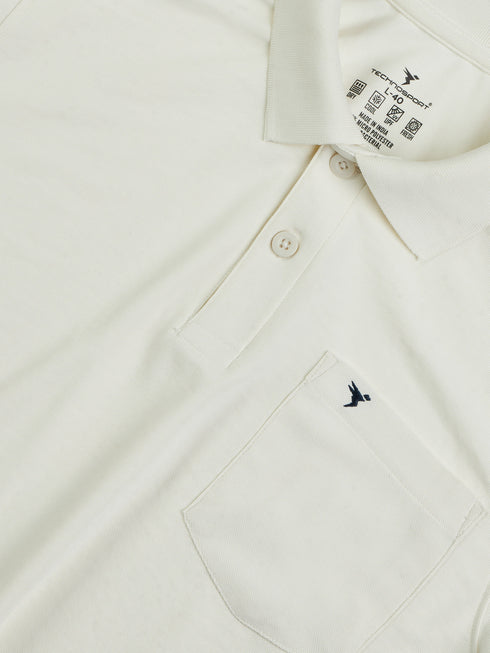 Men Solid Slim Fit Polo T-shirt with MATPIQ