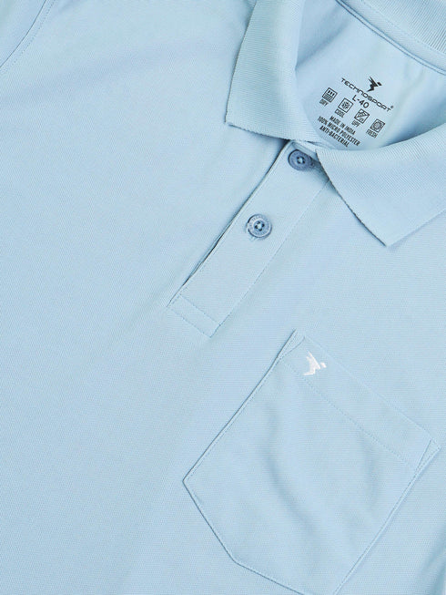 Men Solid Slim Fit Polo T-shirt with MATPIQ