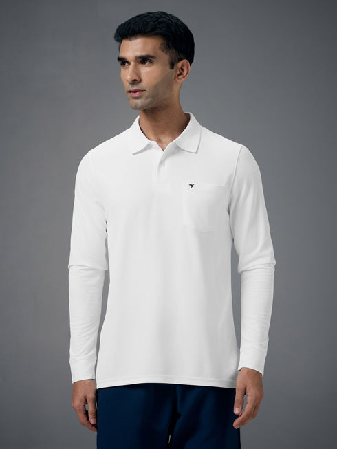 Men Solid Slim Fit Polo T-shirt with MATPIQ
