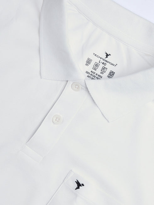 Men Solid Slim Fit Polo T-shirt with MATPIQ