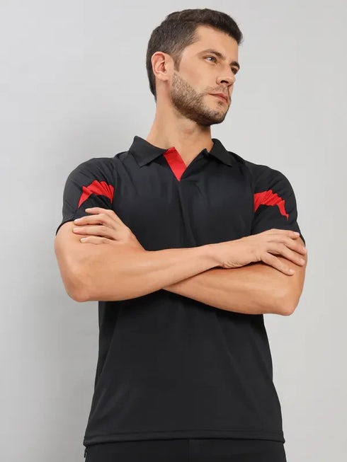 Men Colorblock Slim Fit Polo T-shirt with TECHNO COOL+