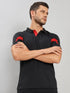 Men Colorblock Slim Fit Polo T-shirt with TECHNO COOL+