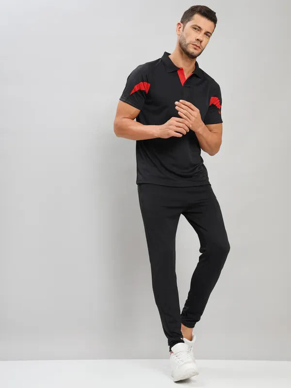 Men Colorblock Slim Fit Polo T-shirt with TECHNO COOL+