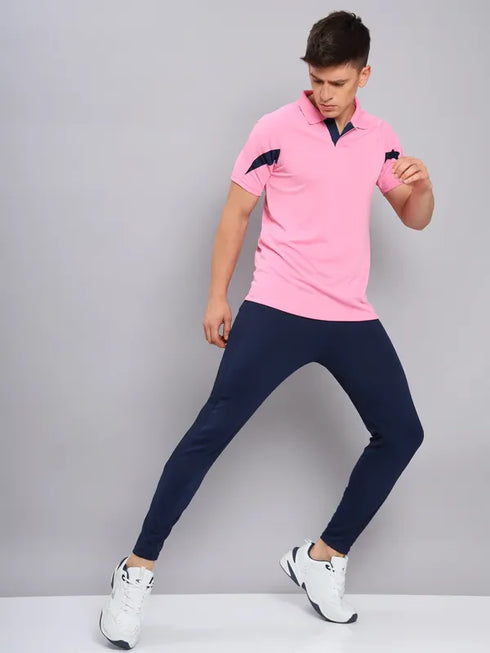 Men Colorblock Slim Fit Polo T-shirt with TECHNO COOL+