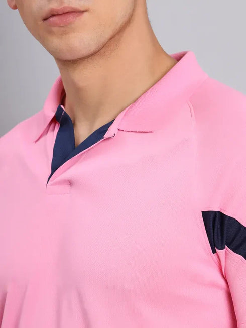 Men Colorblock Slim Fit Polo T-shirt with TECHNO COOL+