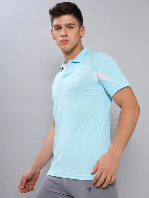 Men Colorblock Slim Fit Polo T-shirt with TECHNO COOL+