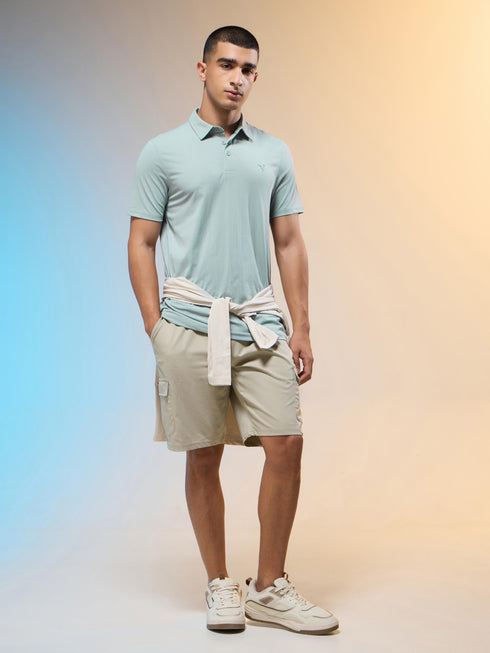 Men Solid Slim Fit Polo T-shirt with COTFLEX