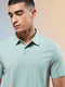 Men Solid Slim Fit Polo T-shirt with COTFLEX